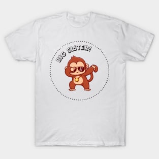 Big Sister Monkey Dabbing T-Shirt